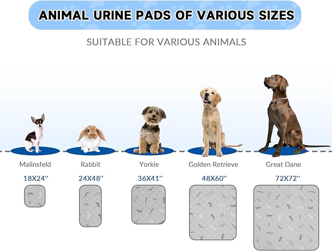 Sunheir Washable Pee Pads for Dogs 72"x72", Extra Large Reusable Puppy Pads Pet Training Pads for Dog Playpen, Waterproof Pee Pads for Puppy Playpen, Whelping Pad, Dog Playpen Indoor - Sky Blue