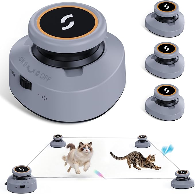 Jripae Interactive Cat Toys for Indoor Cats DIY Multi-Track Chase | Adjustable Speed,Electric Moving Treadmill Feather lure Toy Self-Play for Bored Kittens Adult Cats Hunt Instinct Exercise Run