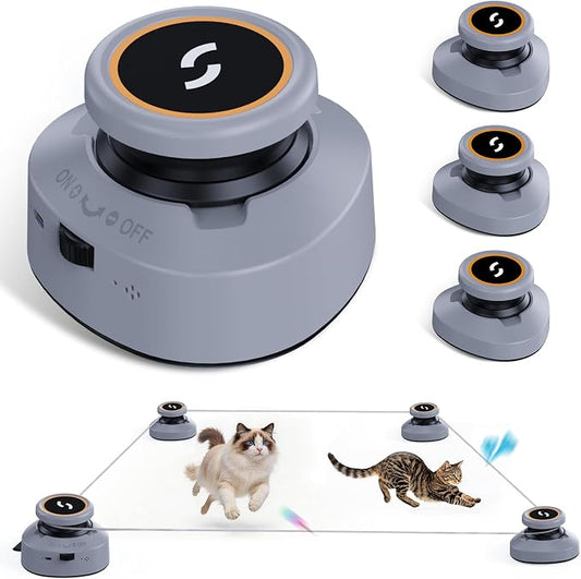 Jripae Interactive Cat Toys for Indoor Cats DIY Multi-Track Chase | Adjustable Speed,Electric Moving Treadmill Feather lure Toy Self-Play for Bored Kittens Adult Cats Hunt Instinct Exercise Run