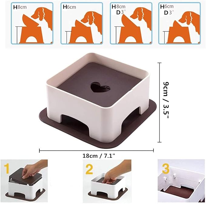 Bulldog Bowl Anti-Slip Dog Cat Dish Detachable Rubber Dog Bowl Pet Sterile Tilted Pet Feeder Slope Base