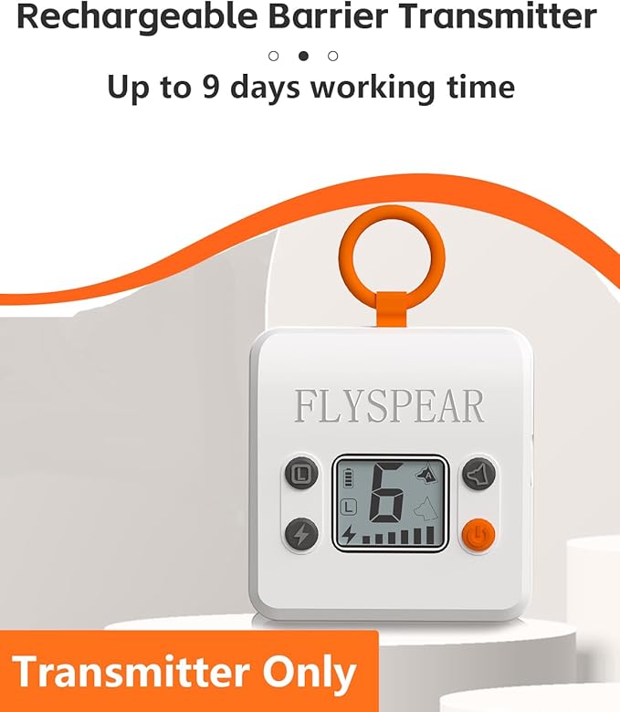 FLYSPEAR Extra Indoor Wireless Pet Barrier Transmitter, Transmitter Only,White