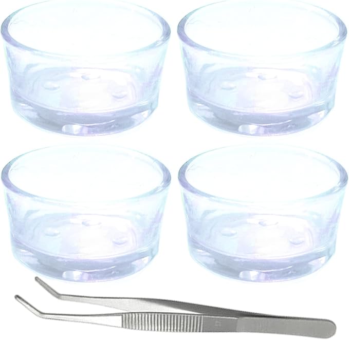 Small Reptile Feeding Dish Food Water Bowl Feeder Cup Basin, 4 Pack, 0.5 Oz