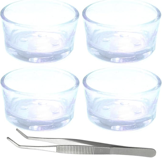 Small Reptile Feeding Dish Food Water Bowl Feeder Cup Basin, 4 Pack, 0.5 Oz