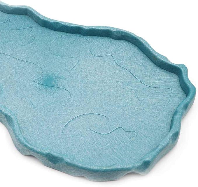 Reptile Food and Water Bowl Dish Reptile Food Dish Large Tortoise Water Bowl for Turtle Lizard Snake Gecko Ball Python (Blue)