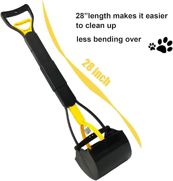 ienjoyed Dog Pooper Scooper for Large Medium & Small Dogs Heavy Duty,Long Handled Dog Poop Scooper for Grass,Durable Dog Poop Pick Up Tool (Yellow)