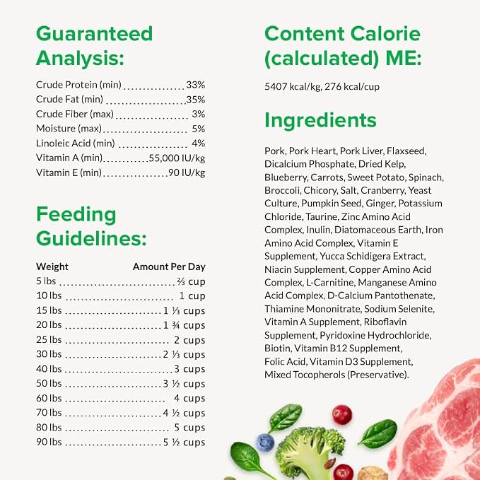 ULTIMATE PET NUTRITION Nutra Complete Freeze Dried Raw Dog Food, Veterinarian Formulated with Antioxidants, Prebiotics & Amino Acids (1 Pound, Pork)