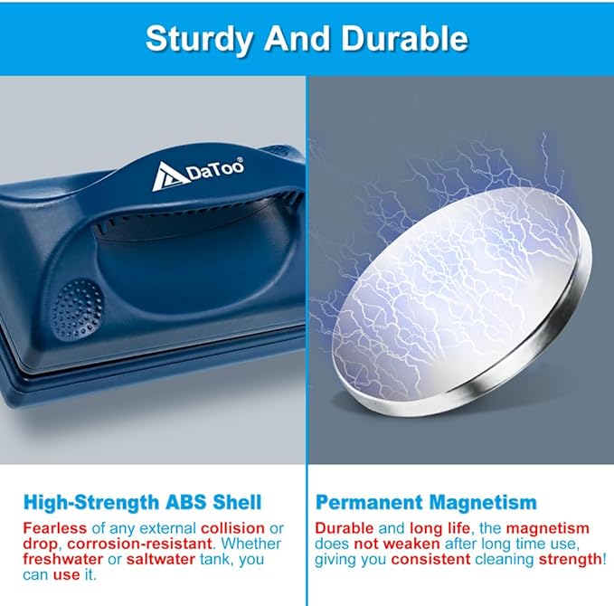 DaToo Aquarium Mini Magnetic Scrubber Scraper Small Fish Tank Cleaner Nano Glass Aquarium Cleaning Tools with Super Strong Magnet (Standard)