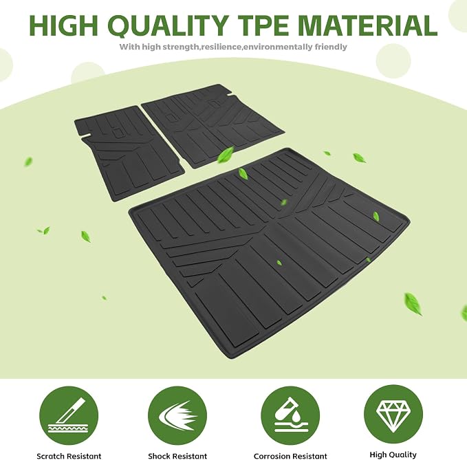 Cargo Liners for 2025-2026 VW Volkswagen Tiguan 5 Seats Trunk Mat with Seat Back Cover Accessories, All Weather Rear Cargo Mat Backrest Protector(Only fit 5 Seats)