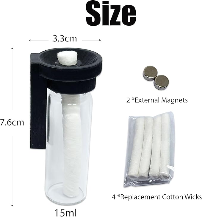 Jumping Spider Water Dispenser, Magnetic Hanging Feeder,Suitable for Jumping Spiders,Tarantulas, Praying Mantises,Arboreal Animals, and Other Small Animal Enclosure Accessories (Black, 15ML)