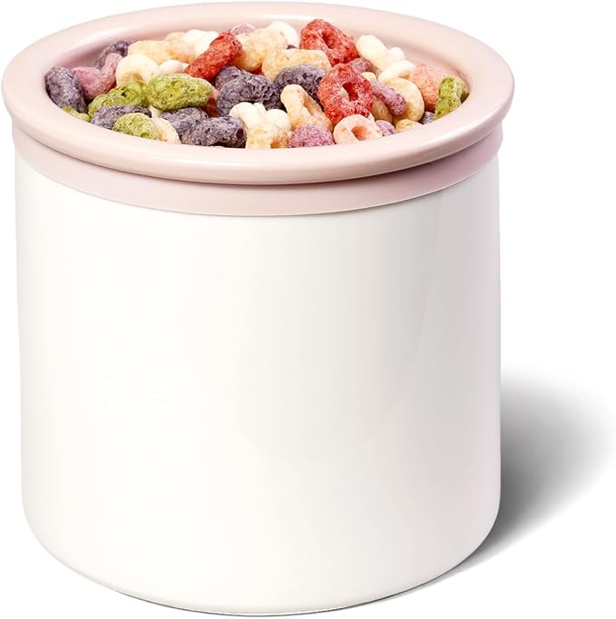 Hello Bowl Elevated Ceramic Cat Bowl with Stand, Raised Whisker-Friendly Feeding Bowl for Cats & Small Dogs, Patented Design, Made in Korea (5.9" H - Pink, Square/Dry)