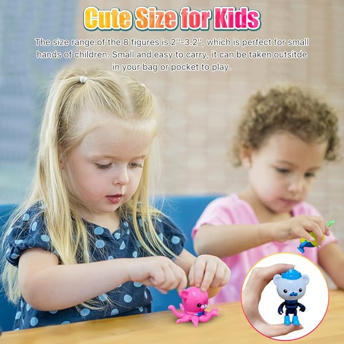 CHANECALL Action Figures Toy, 8 Pcs Cake Topper Figures Decorations, Mini Animals Figurines Playset, Ocean Educational Toys Set for Kids for Birthday Party Supplies Christmas