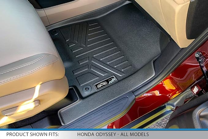 SMARTLINER Custom Fit Floor Mats 2 Rows and Cargo Liner Behind 3rd Row Set for 2018-2025 Honda Odyssey