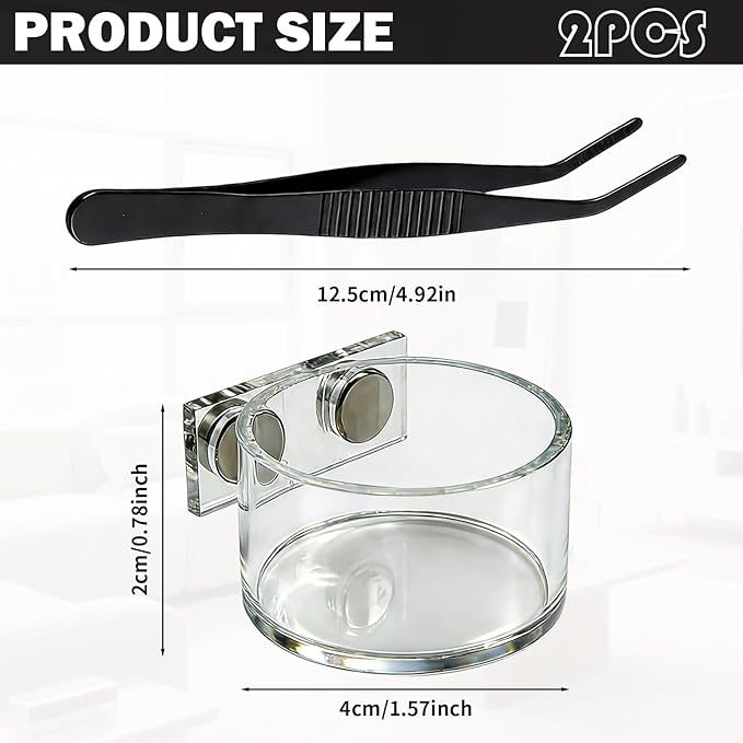 Jumping Spider Feeding Dish,Jumping Spider Food Dish,Decorative Magnetic Plastic Water Bowl and Tweezers, Jumping Spider Enclosure Accessories Magnetic Water Bowl Easy to Install