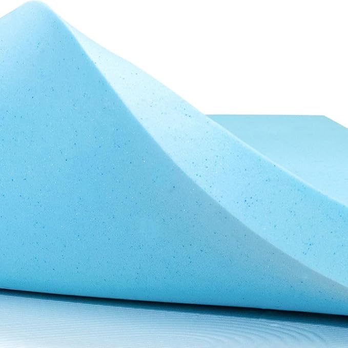 Pet Dog Bed Blue Cooling Gel Infused High Density Solid Memory Foam Pad (47x29x4 inches)