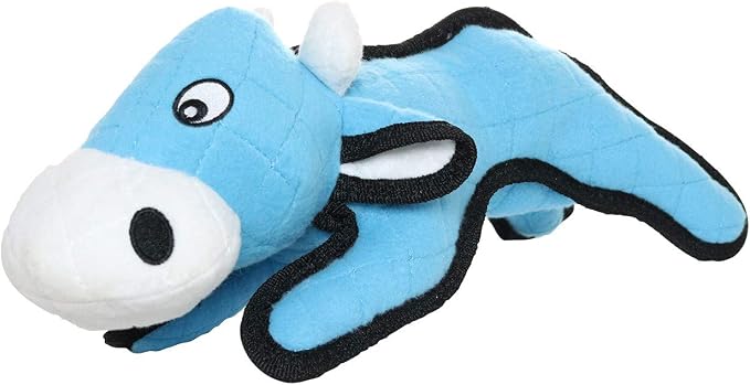 TUFFY® : 2 Pack Cow Dog Toy: Ultra Durable Plush Toy with Multiple Layers & Reinforced Seams, Washable and Floats, Original Construction