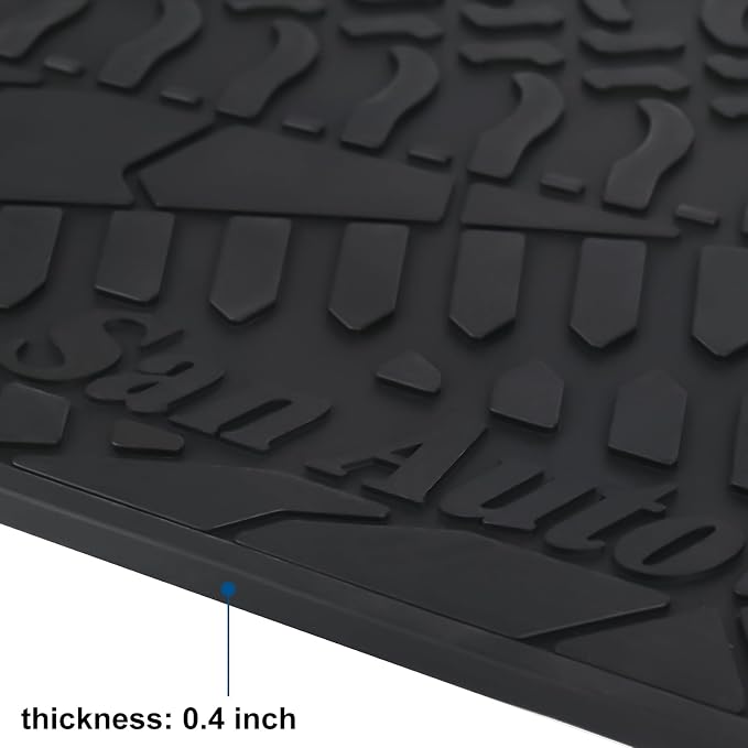Car Floor Mat for Jeep Wrangler 4 Door Sahara Rubicon JK 2014 2015 2016 2017 2018 Full Set 4 Pieces Custom Fit Full Black Rubber Auto Floor Liner Mat All Weather Heavy Duty Odorless