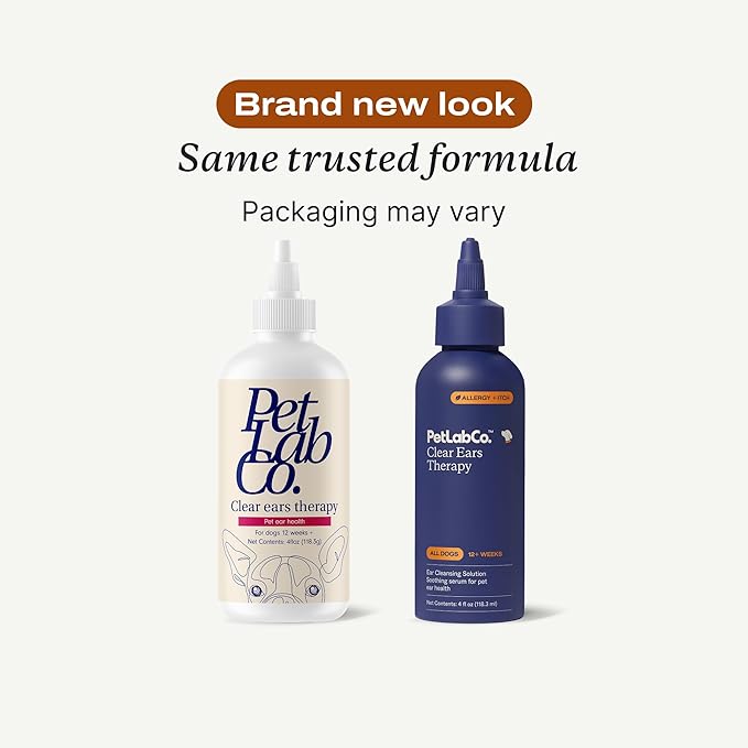 PetLab Co. - Clear Ears Therapy Ear Cleaner for Dogs - Supporting Yeast, Itchy Ears & Healthy Ear Canals - Alcohol-Free Dog Ear Wash - Optimized Dog Ear Cleaner Solution, 4 Fl Oz