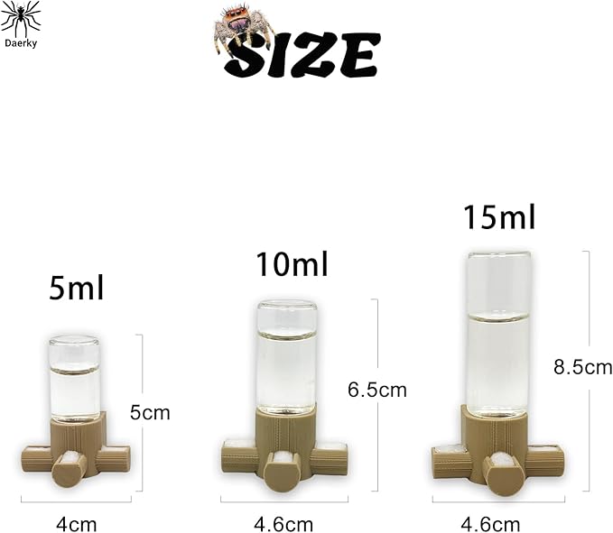 Jumping Spider Water Dispenser, Magnetic Hanging Feeder,Suitable for Jumping Spiders,Tarantulas, Praying Mantises,Arboreal Animals, and Other Small Animal Enclosure Accessories (Wood Color, 10ML)