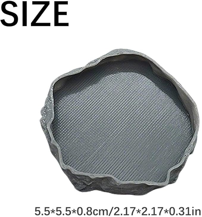 1 PCS Spider Micro Water Bowl Jumping Spider Feeding Dish Tarantula Water Dish for Millipede Gecko Lizard Tarantula Tiny Reptiles (2.17" D, 0.31" H) Gray