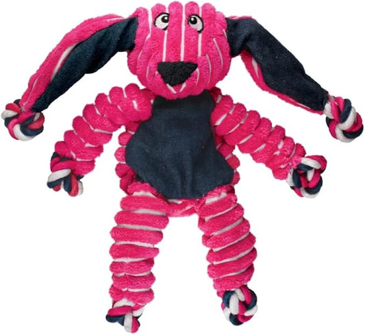 KONG Floppy Knots - Jouet pour Chien à Corde Nouée qui Incite au Jeu - Jouet à Tirer Satisfait les Instincts Naturels - Accessoires pour Chien avec Design Souple et Remplissage Minimal - Lapin, Pour Chiens Moyens/Grands
