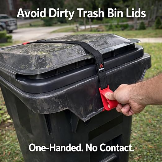 Trash Can Lock for Animals Raccoon Proof Garbage Can Lock, Keeps Raccoons & Animals Out of Trash Bins, Heavy Duty Outdoor Lid Lock System