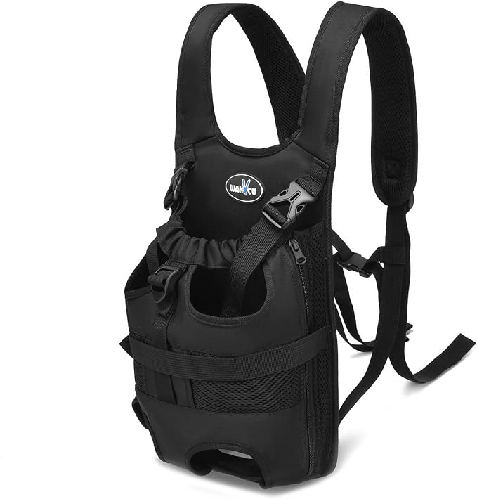 Wakytu Dog Front Carrier Backpacks for Small Dogs, Legs Out Pet Carrier Sling Backpack with Adjustable Padded Ventilated Shoulder Straps, Easy-Fit for Traveling Hiking Camping,Large