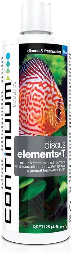 Continuum Aquatics Discus Elements-T - Minor & Trace Mineral Complex for Discus, Other Soft Water Species & Freshwater Fish, 125 ml