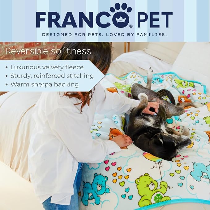 Care Bears Waterproof Dog Bed Cover, Large 40x50 Pet Blanket for Furniture Bed Couch Sofa, (Officially Licensed) by Franco