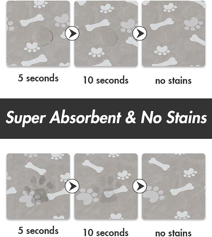 MontVoo Dog Food Mat-Pet Feeding Mat for Food and Water-No Stains Quick Dry Dispenser Cat Bowl Mat for Messy Drinkers(12"X19" Grey)