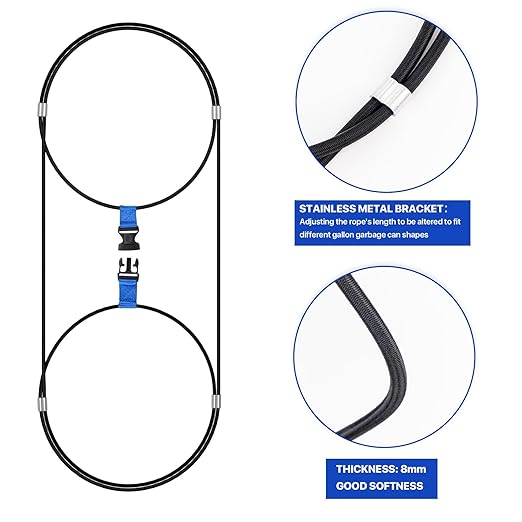 4 Pack Trash Can Locks for Animals, Double Lock Garbage Can Lock Bungee Cord, Bear Deterrent Animal Proof Trash Can Straps Keep Raccoons Out of Garbage, 30-50 Gallon TrashCan Lid Lock