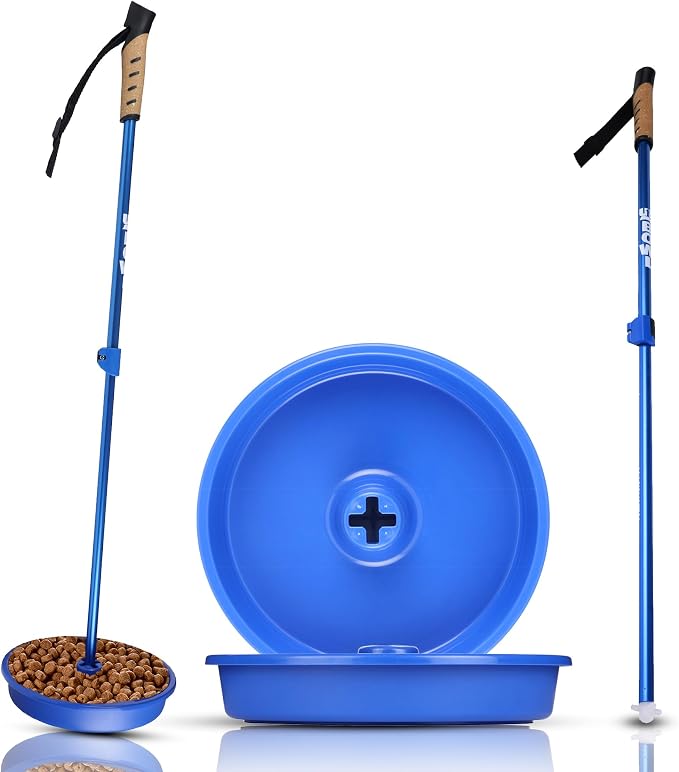 UpBowl™ No Bend Pet Bowl Kit – Pole & 2 Bowls | Easy Lift, Fill & Place Dog or Cat Bowls Without Bending