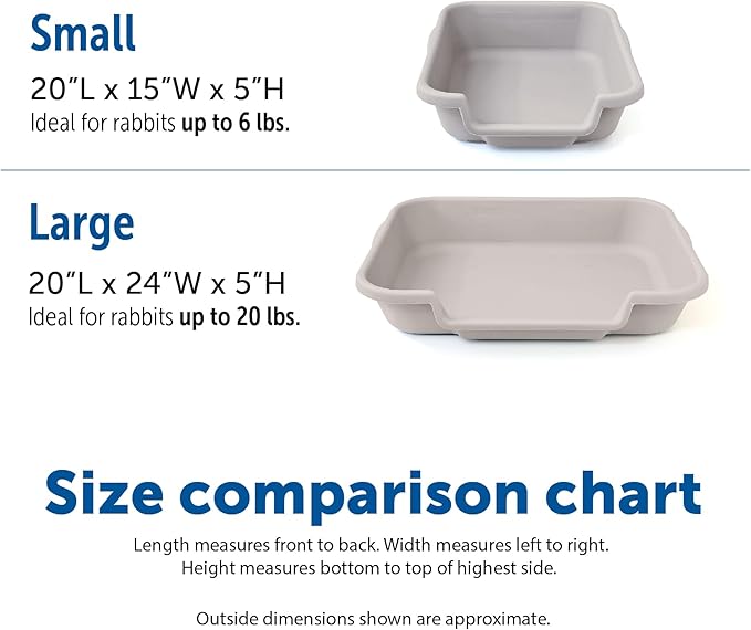BunnyGoHere Rabbit Litter Box Misty Gray Color Large Size. Review Size Photo Prior to Ordering