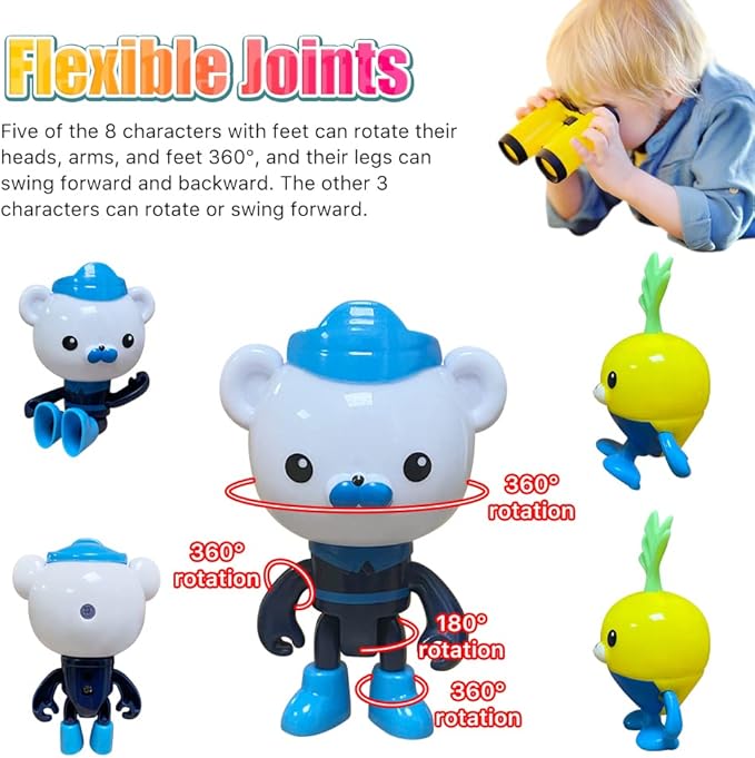 CHANECALL Action Figures Toy, 8 Pcs Cake Topper Figures Decorations, Mini Animals Figurines Playset, Ocean Educational Toys Set for Kids for Birthday Party Supplies Christmas