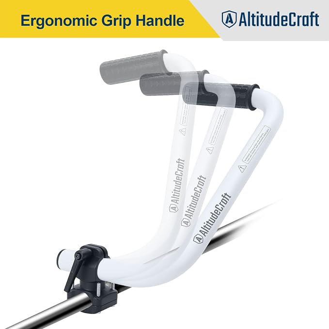 Patented Weed Eater Handle Extension, Ergonomic Back Saver String Trimmer Handle Grip, Aircraft-Grade Aluminum, Universal Fit Round & Square Shaft, Tall Person Friendly for Lawn Care