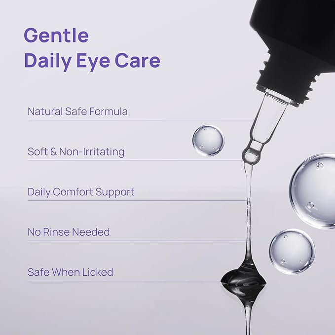 HICC PET Dog Eye Gel, Vet-Trusted Dog Eye Gel Drops, Pet Eye Cleanser Wash, Moisturizes & Refreshes Dry Eyes, Gentle Daily Pet Eye Care Alternative for Dogs, Cats, Horses. 2 fl oz