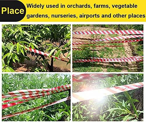 Bird Scare Tape, 1''x260FT Red Spiral Double Sided Repellent Deterrent Reflective Tape for Scaring Birds Away… (Red-1)