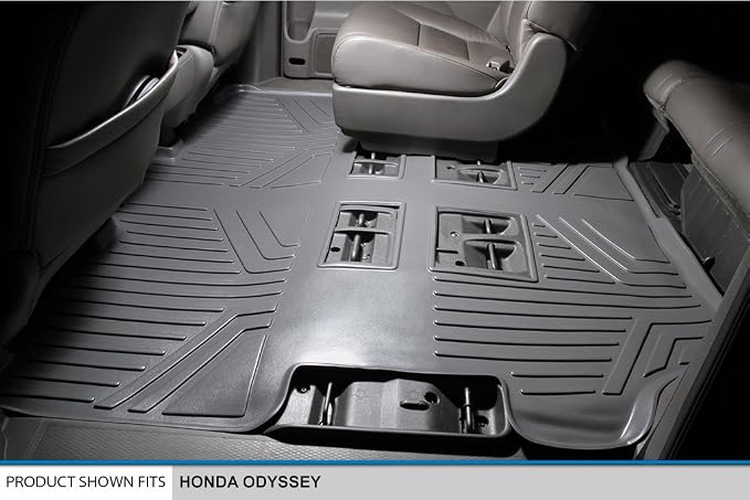 SMARTLINER Custom Fit Floor Mats 2nd and 3rd Row Liner for 2011-2017 Honda Odyssey