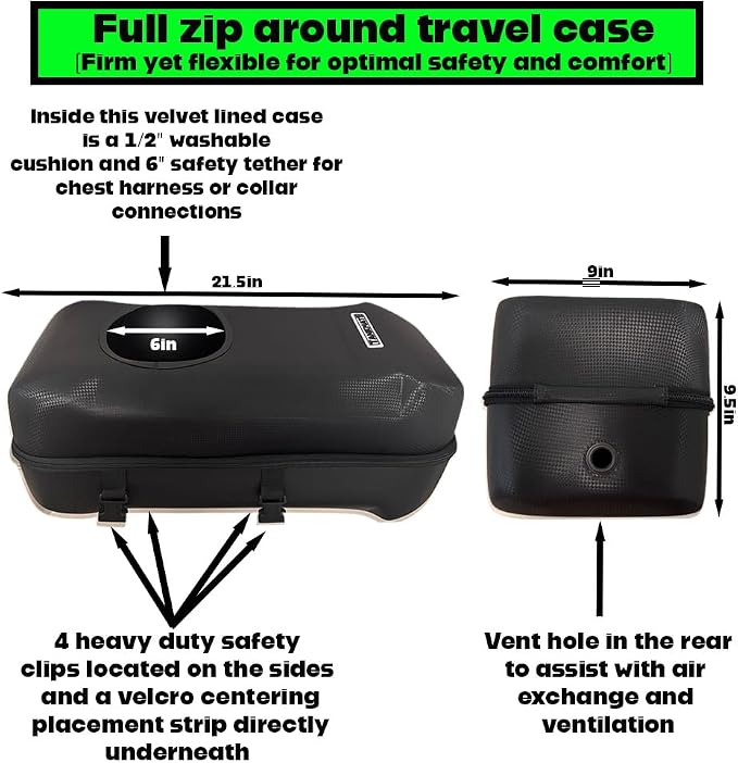 TankMate a Universal Gas Tank Mounted Motorcycle Dog Carrier for Small to Medium Size Dogs, scratchless Non-Slip Design, Waterproof Exterior, Velvet Lined Interior, Safe pet Transport