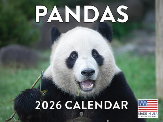 Panda Calendar 2026 Monthly Wall Calender 12 Month | American Made In The USA