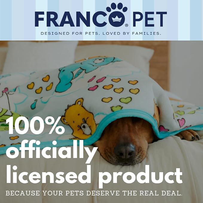 Franco Pet Care Bears XL Oversized Super Soft Cozy Waterproof Sherpa-Backed Blanket Throw for Large Dogs, Couch/Bed/Car, 60x80 (Officially Licensed Product)