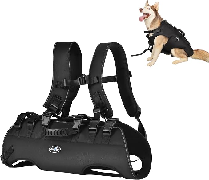 Dog Backpack Carrier for Medium Large Dogs Emergency Backpack(66-88LBS) | Old, Disabled, Joint Injuries, Arthritis, Rehabilitation Carrier Nail Trimming, Senior Dogs Up and Down Stairs, Cars