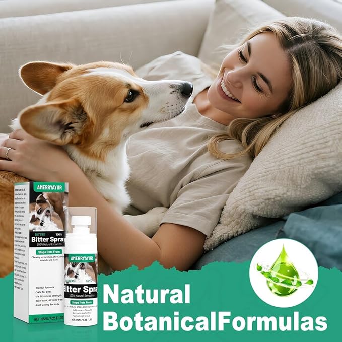 Bitter Apple Spray for Dogs - Effective No Chew Training Spray to Stop Chewing & Licking - Protects Furniture, Belongings & Prevents Wound Irritation