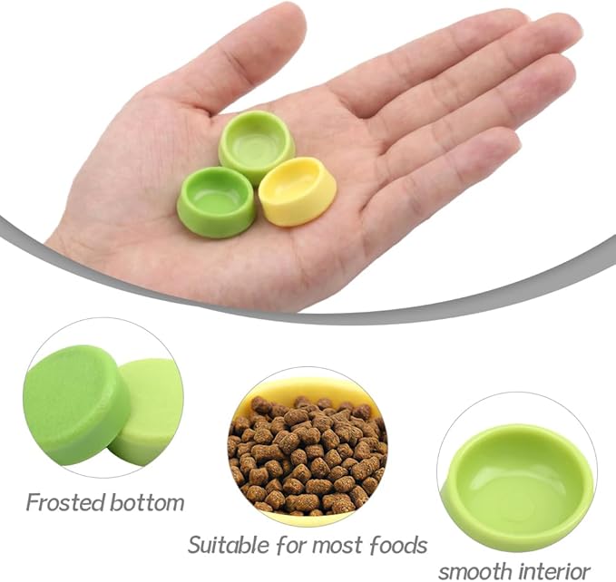 9 Pcs Spider Micro Water Bowl Snail Feeding Basin Cricket Plastic Dish for Tarantula Spider Scorpion Cricket Snail Manti Millipede Tiny Bugs