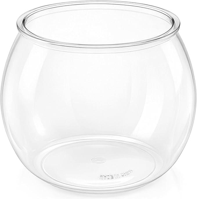 Okllen 2 PCS 1 Gallon Fish Bowl, Round Clear Plastic Goldfish Betta Fish Bowl Fish Tank for Aquarium, Terrarium, Home décor, Flower Vase Centerpiece