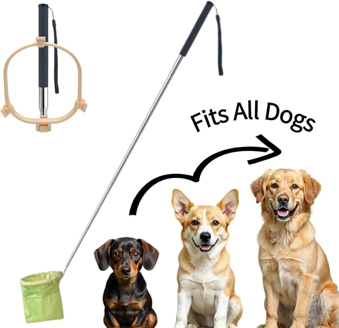 Pooper Scooper – Hands-Free, Bend-Free Dog Poop Catcher, No Cleaning Needed, Portable Dog Waste Pickup Tool for Yard & Walks