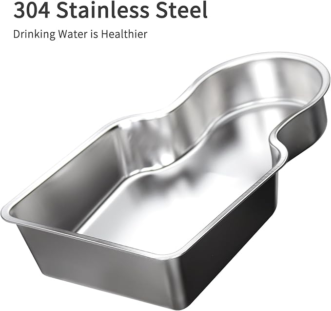 RIZZARI Stainless Steel Pet Water Feeder: 8L Gravity Waterer, Leak-Proof Auto Refill - Anti-Tip Stay-Put Base - No Power Needed - Easy Clean - for 20-35 lb Dogs - Home/Kitchen/Living Room