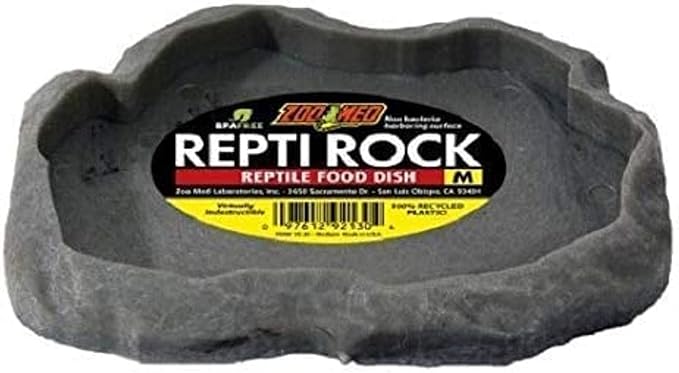 Zoo Med Repti Rock - Reptile Food Dish Medium (7.25" Long x 5.9" Wide) - Pack of 2