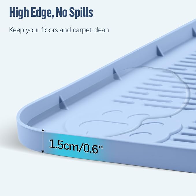 Pee Pad Holder for Dogs 34''x22'' Silicone Puppy Pee Pad Tray, Blue | Extra Large Dog Potty Tray Leak-Proof, High Edge, No Spill Training Pads for Floor Protection, No Pee Pads