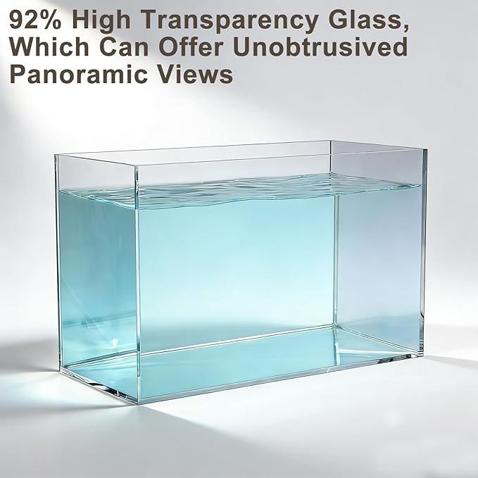 3.2 Gallon Fish Tank, Nano Nature Aquarium,Small Aquarium Starter Kit,Ultra-Clear Rimless Desktop Small Aquarium with Filter,Light,Rainforest Sand,Rock for Betta,Shrimp,Goldfish,Clear Glass