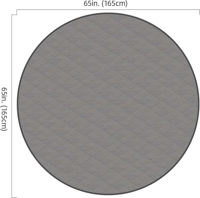 CoolShields Washable Pee Pads for Dogs, 65''Round, Grey, 1 Pack | Ultra-Absorbent, Reusable Waterproof Puppy Training Pad for Crate & Carpet, Fits 32/40/45'' High 8-Panel Playpens.